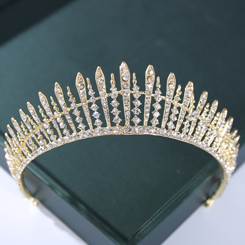 Modny złoty srebrny kolor kryształu Tiara i korony perła królowa ślub księżniczki Diadem nowa gorąca sprzedaż kobiet ślubne akcesoria do włosów: 31