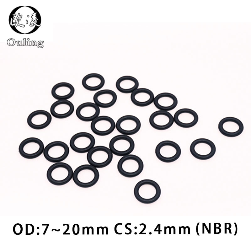 50 kpl/erä kumirengas nbr tiiviste o-rengas 2.4mm paksuus  od7/8/9/10/11/12/13/14/15/16/17/18/19/20mm o rengastiiviste tiivistealuslevy