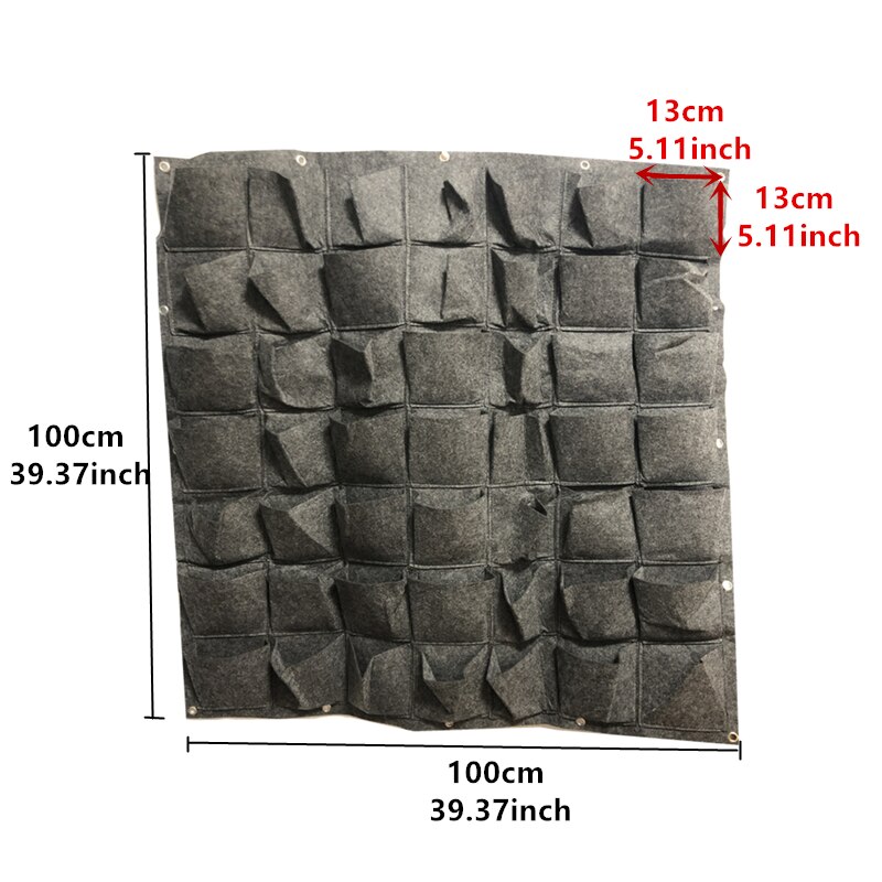 25/36/49 Zakken Opknoping Grijs Grow Bag Planter Verticale Tuin Groente Living Garden Bag Planter Groeiende Zakken Bloemen Supply: 49 grid gray