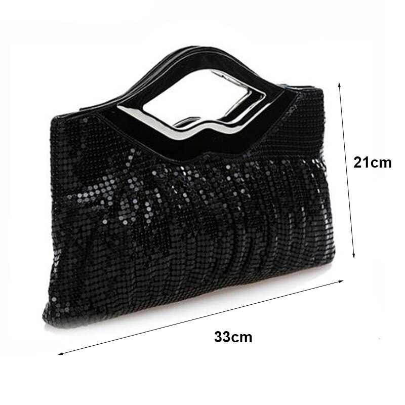 Vrouwen Avond Clutch Tassen Luxe Handtas Zwart Avondtasje Sequin Schoudertas Vrouwelijke Clutch Portemonnee