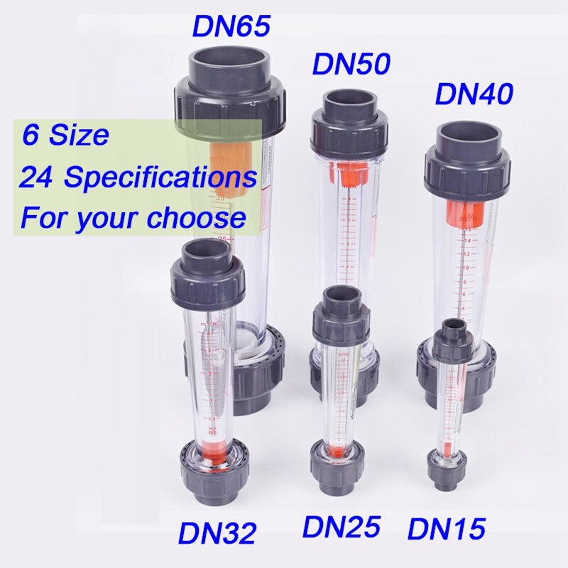 Débitmètre à Tube en plastique DN15 DN25, 1 pièce, jauge de débit d&#39;eau liquide, testeur d&#39;eau, Instruments de mesure de débit rotamètre