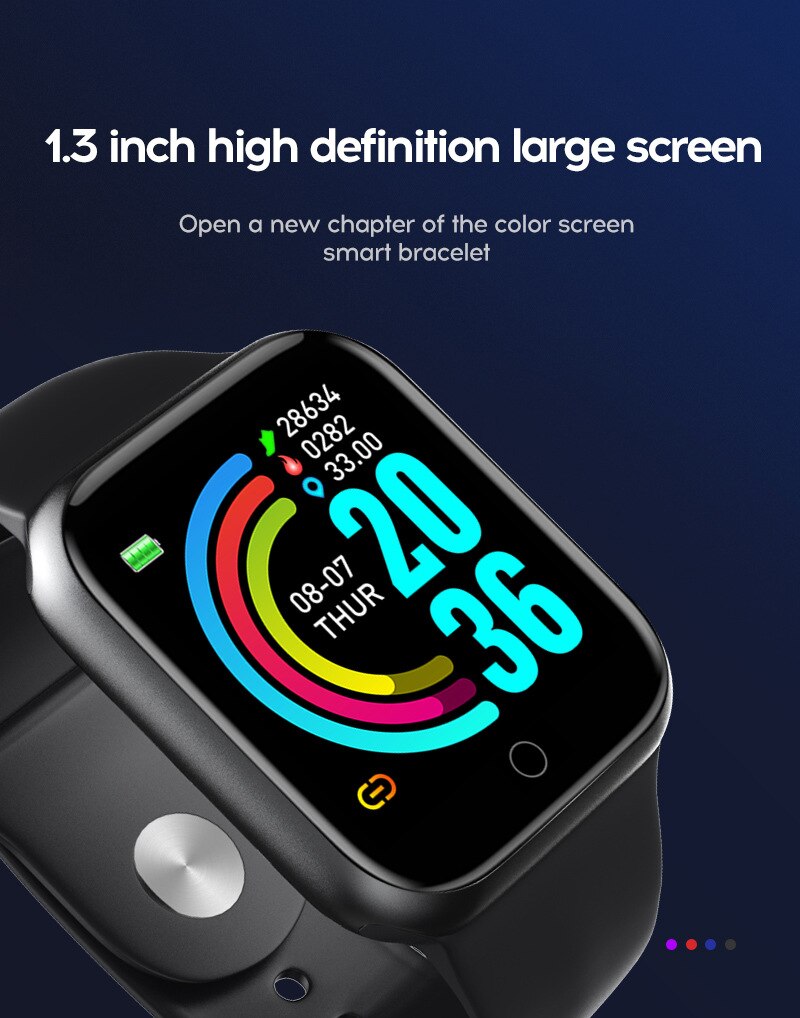 Y68 Smart Bracelet D20 Fitness Bracelet Heart Rate Smart Bracelet Blood Pressure Sport Bracelet Bluetooth Watch Step Counter