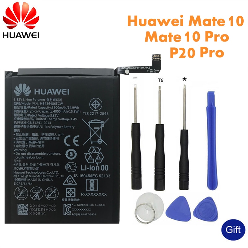 Huawei Originele Telefoon Batterij HB436486ECW 3900 Mah Voor Huawei Mate 10 / 10 Pro Mate 20 P20 Pro Honor V20 vervanging Batterijen