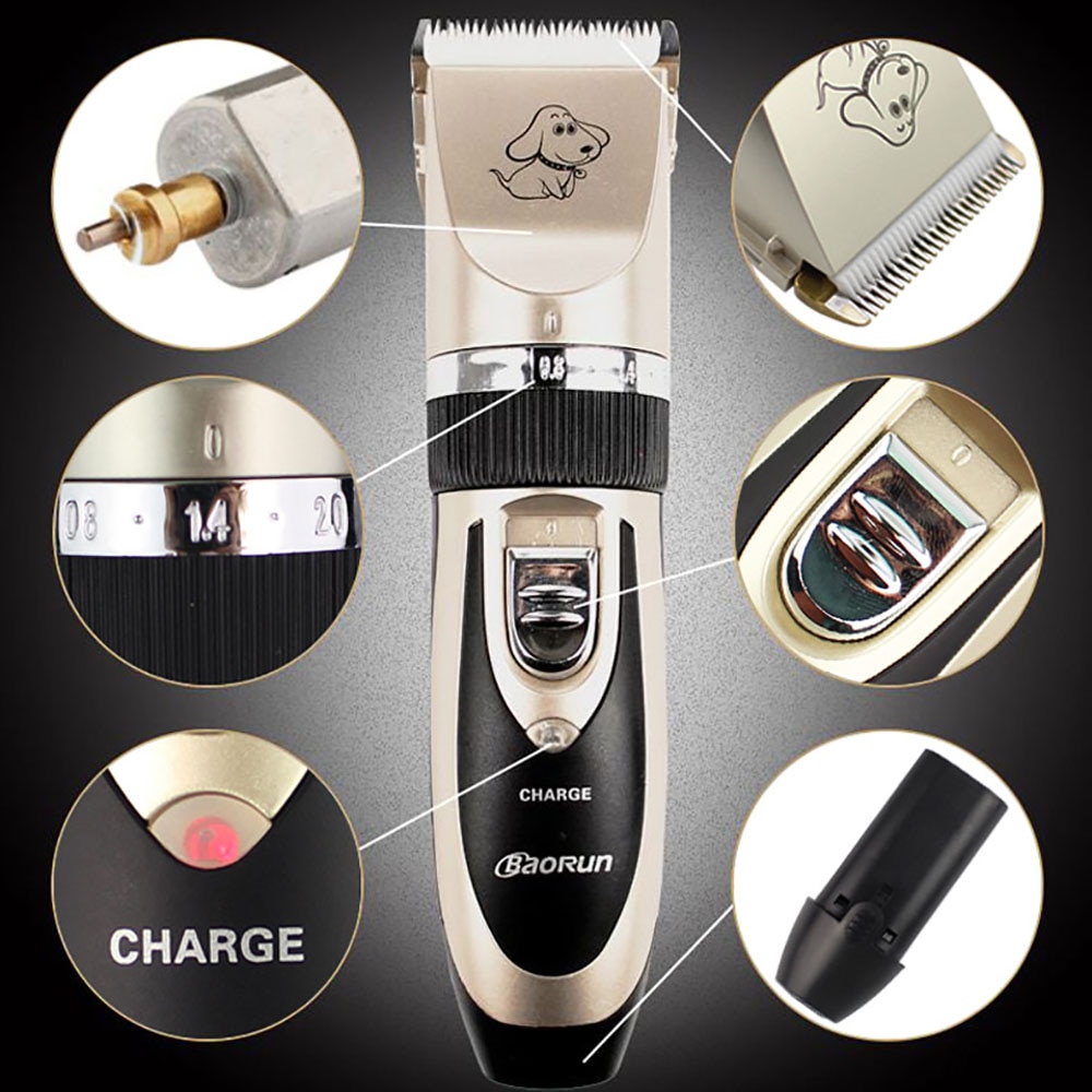 Baorun Pet Dog Hair Trimmer Animal Grooming Clippers Cat Cutter Machine Shaver Electric Scissor Clipper 110-240V AC