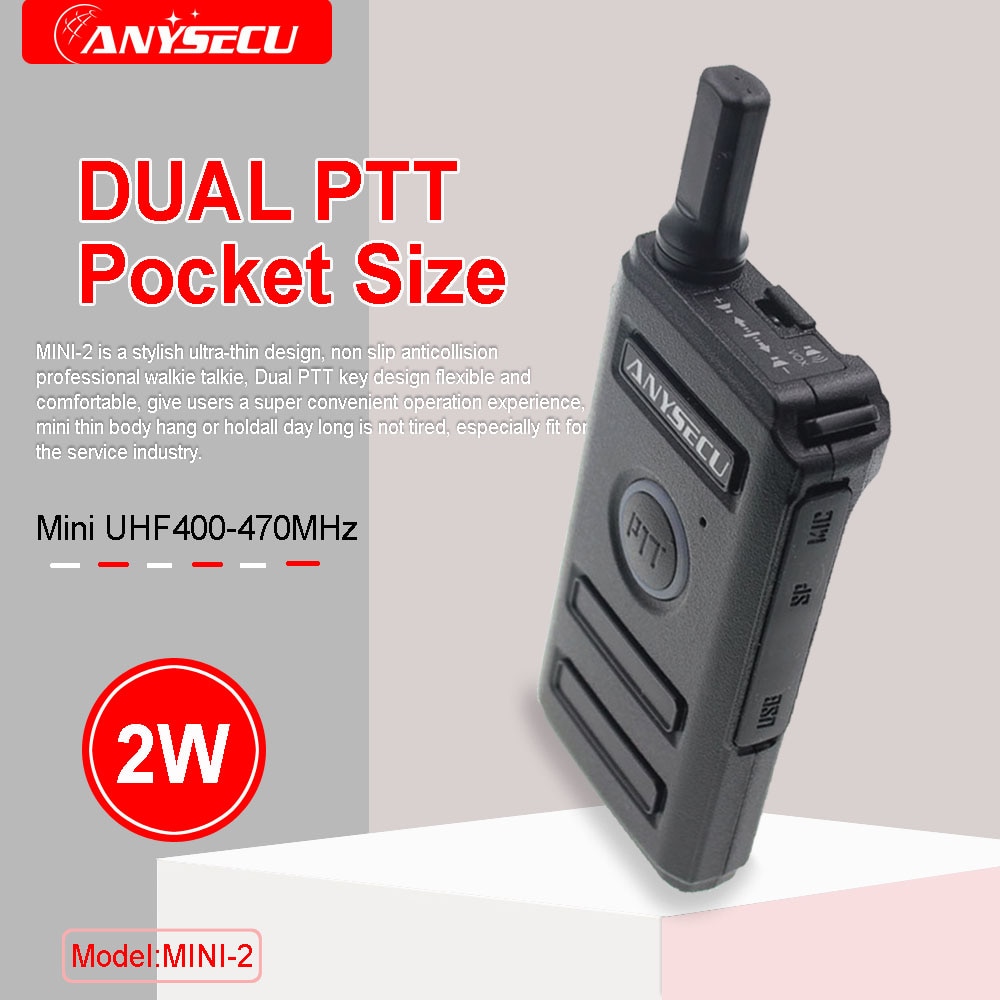 ANYSECU MINI-2 SC-600 RT18 PMR Mini Radio Walkie Talkie FRS Dual PTT VOX twee-weg Radio draagbare transceiver Walkie-Talkie