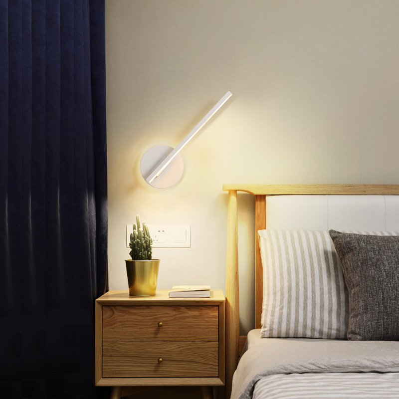 Moderne ledet vegglampe til soverom stue studie rom justerbare hjem deco vegglamper hvit svart ferdig 90-260v