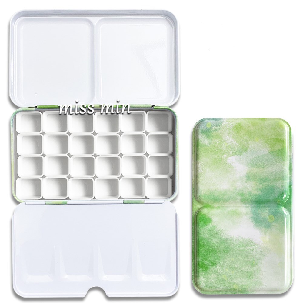 Portable Watercolor Paint Metal Empty Box Palette With 24 Grids Watercolor Paint Storage Tools Painting Art Supplies: Color 14 as picture