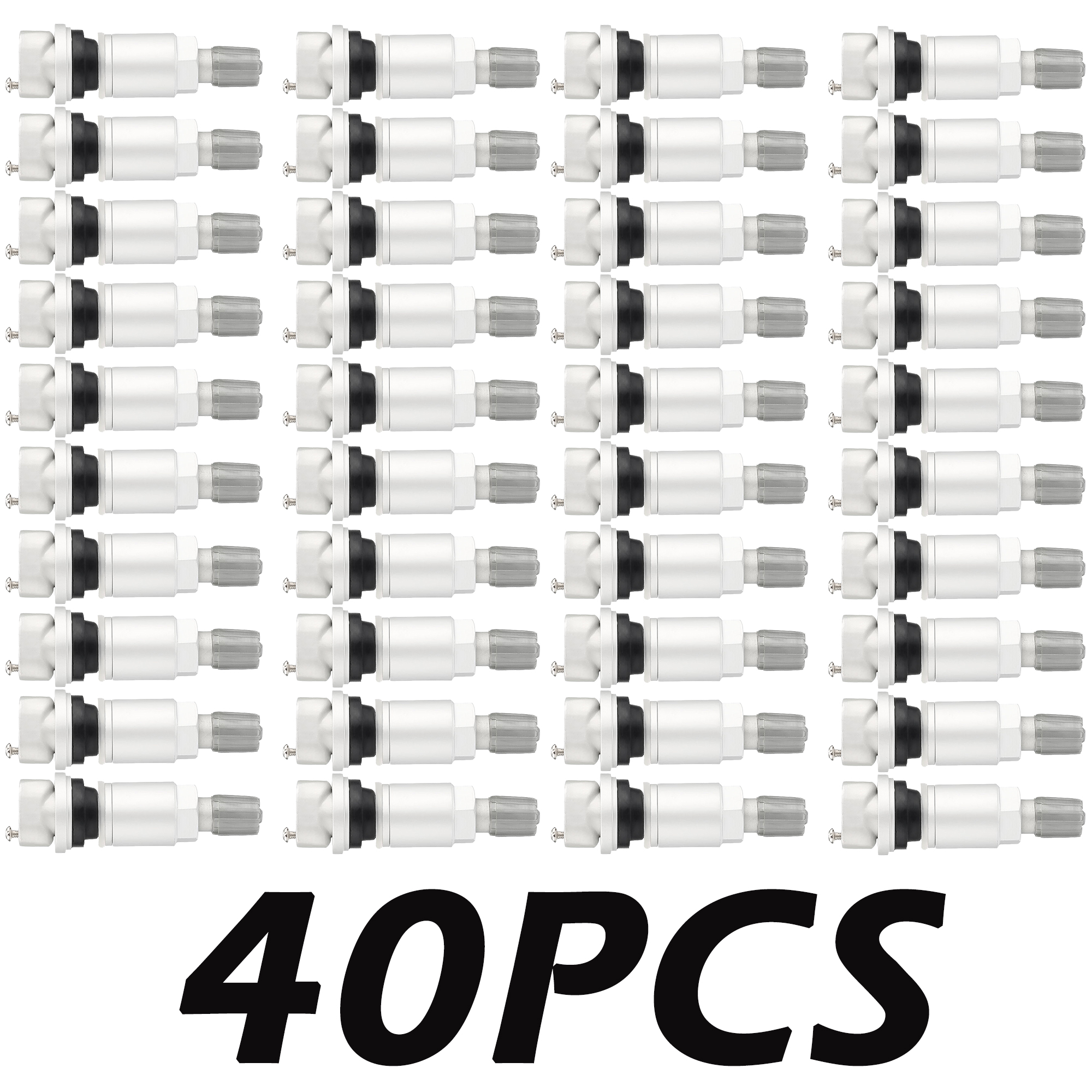 TPMS Tire Pressure Sensor Aluminum Valve Stem Replacement Repair Kit For Chrysler 300C Dodge Journey Jeep Compass 4/20/40PCS: Dark Grey