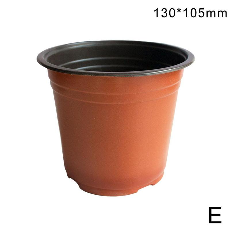 1pc Flower Pot Plastic Plant Pots Desktop Potted Green Plant Garden Soft Nursery Flowerpot Home Vegetation Tools: E
