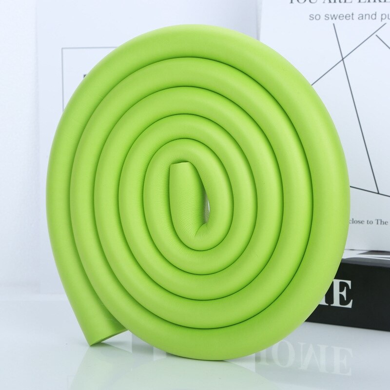2 Meters Table Desk Edge Guard Strip Extra Thick Furniture Corner Protect Home Anti-collision Strip with Free Double-sided Tape: Grass green