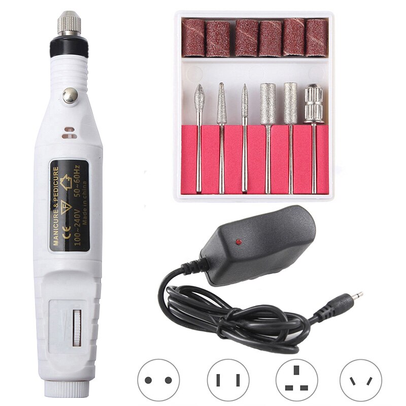 Micro motor para manicure e pedicure, aparelho elétrico para cuidar das unhas: 20000 white