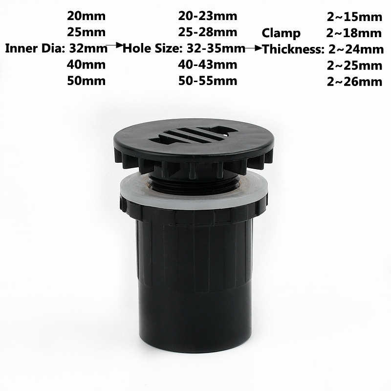 20 25 32 40 50mm Black PVC 90° Elbow Drainage Connector Aquarium Overflow Joints Water Inlet Outlet Supply Pipe Drain Fittings: Red / 1''