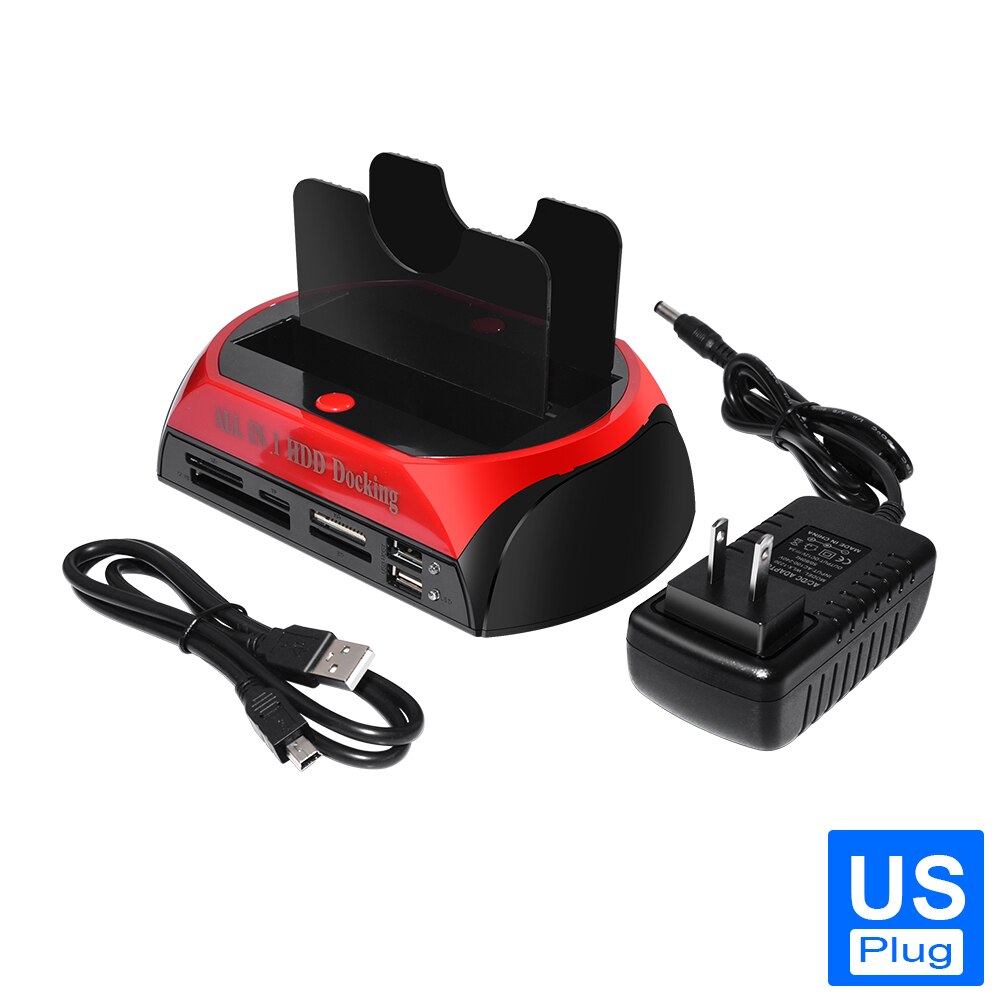 2 IDE 1 SATA USB2.0 Typ C Dual Externe Festplatte 2,5 Zoll 3,5 Zoll Dockingstation One Touch Backup OTB HUB Reader: Lavendel