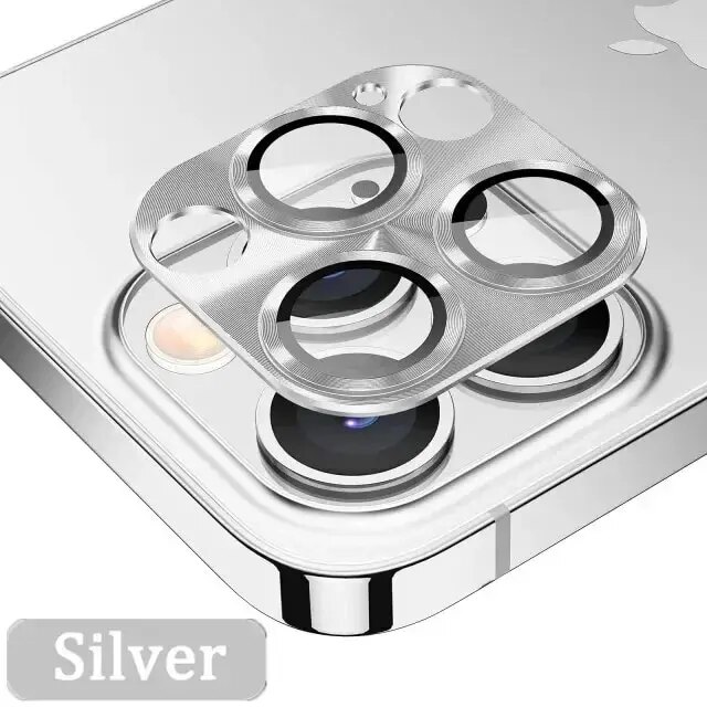 Metall Kamera Objektiv Glas Schutz Für iPhone 11 12 13 14 15 Profi Max Mini 14Plus 15Plus Ultra hoch Definition glas Zurück Objektiv: Silber / bündeln10