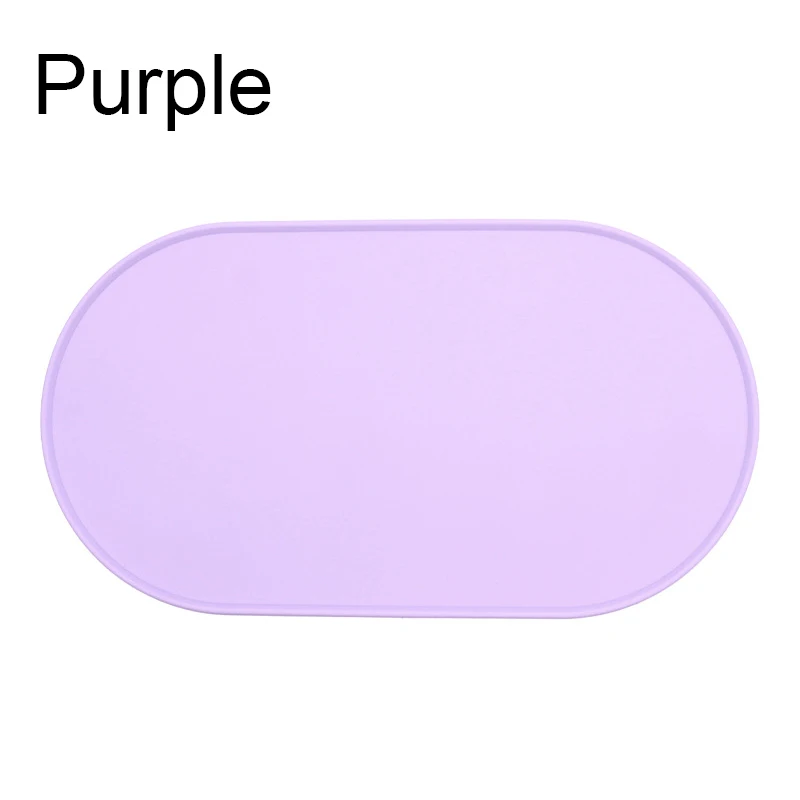 Silicone Pet Bowl Mat Placemat Waterproof Prevent Spills Dog Cat Food Feeding Pad Kitten feeding Pet Bowl tray Mats: M / Red