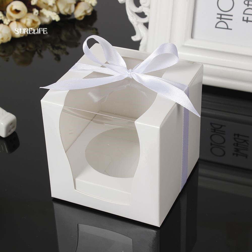 12/24pcs Brown Kraft Paper Cupcake Box Cake Box With Window Wedding Party Favor Box Cake Packaging