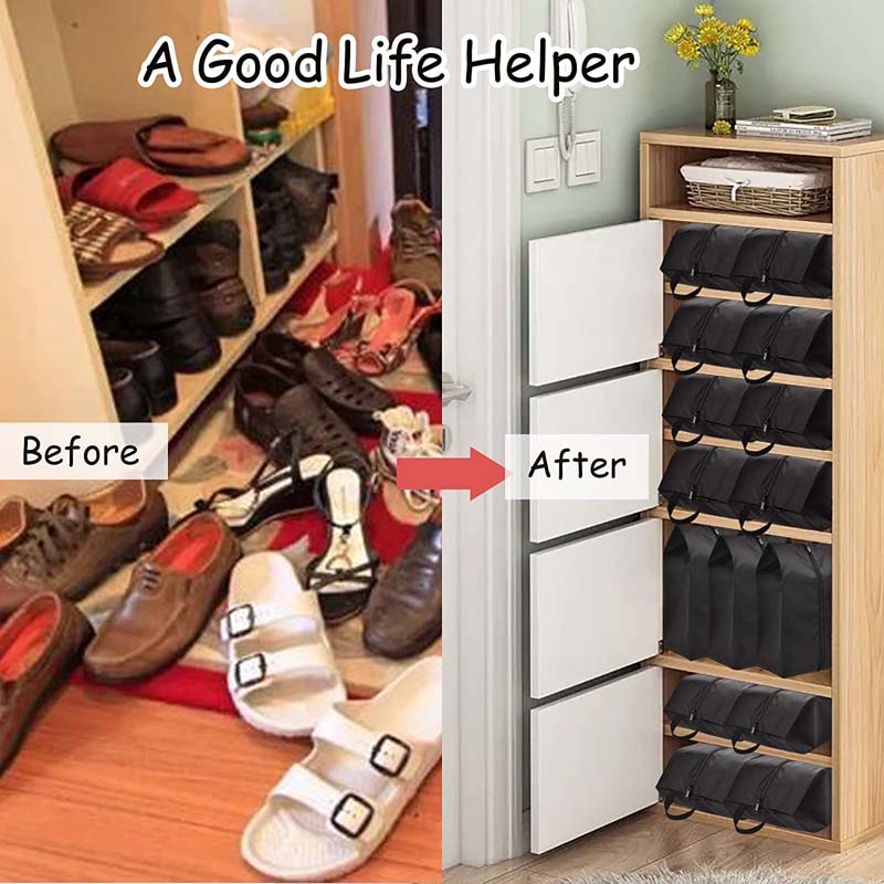 Staubdichte Schuhe Aufbewahrungstaschen Reise tragbare Nylon Schuhe Tasche mit stabilem Reißverschluss Beutel fallen wasserdichte Tasche Schuhe Organizer
