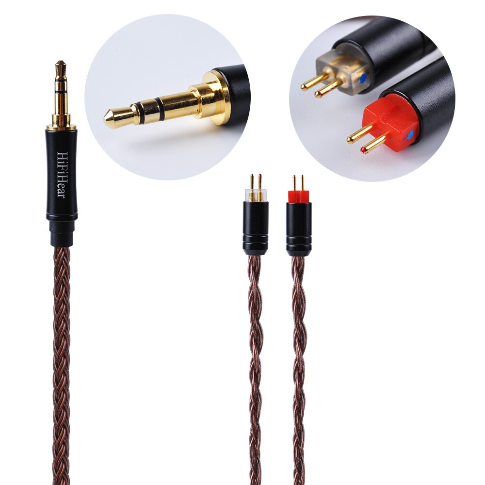 Hifihear 16 kerne forsølvet kabel 2.5/3.5/4.4mm balanceret kabel med mmcx /2- polet stik forzs 10 zs6 as10 v90 bl0n bl -03