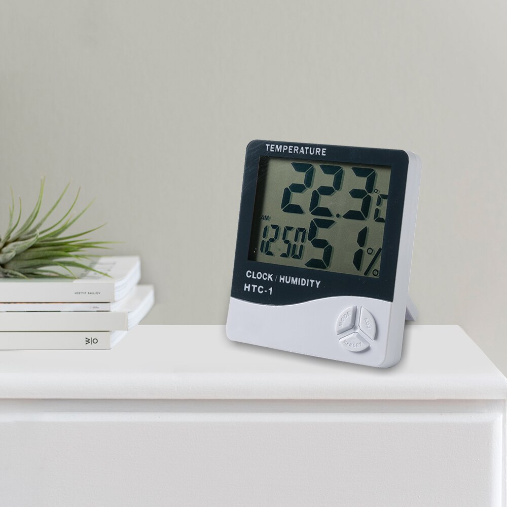 Wewnętrzny pokój cyfrowy termometr HTC-1 higrometr z wyświetlaczem LCD miernik temperatury i wilgotności
