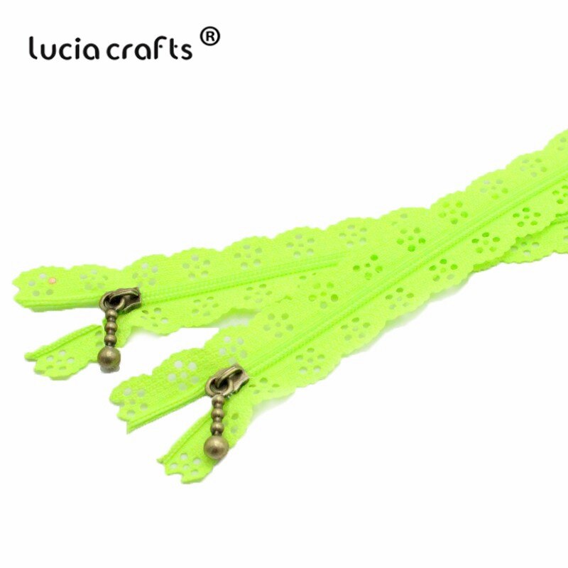 Lucia Ambachten 20 Cm Nylon Coil Mooie Kant Ritsen Voor Diy Bag Tailor Riool Craft Retail J0301: C6 Light green 6pcs