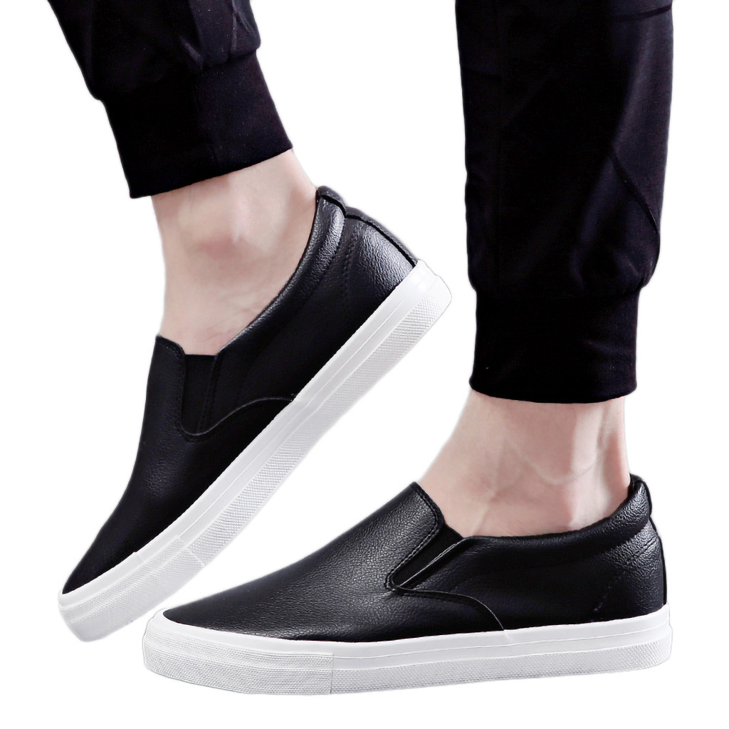 Hommes baskets hommes chaussures décontractées sping an automne hommes doux sans lacet baskets solide plat mocassins décontractés bateau chaussures