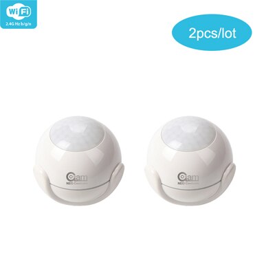 Coolcam wifi bevegelsessensor alarmdetektor pir bevegelsesdetektor for smart hjemmeautomasjon og appvarsling, trenger ingen hub: Wifi pir 2 stk