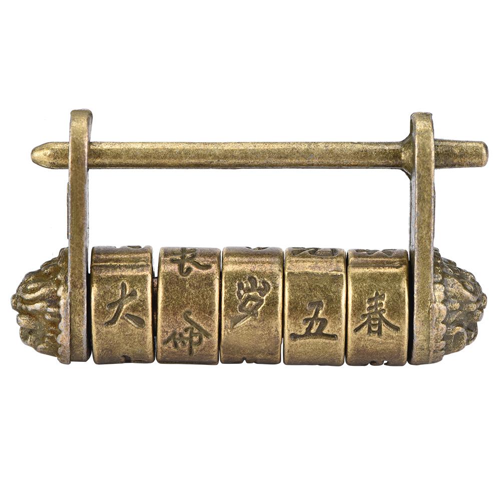 Chinese Vintage Hangslot Antieke Retro Stijl Combinatie Lock voor Sieraden Doos Lade Kast