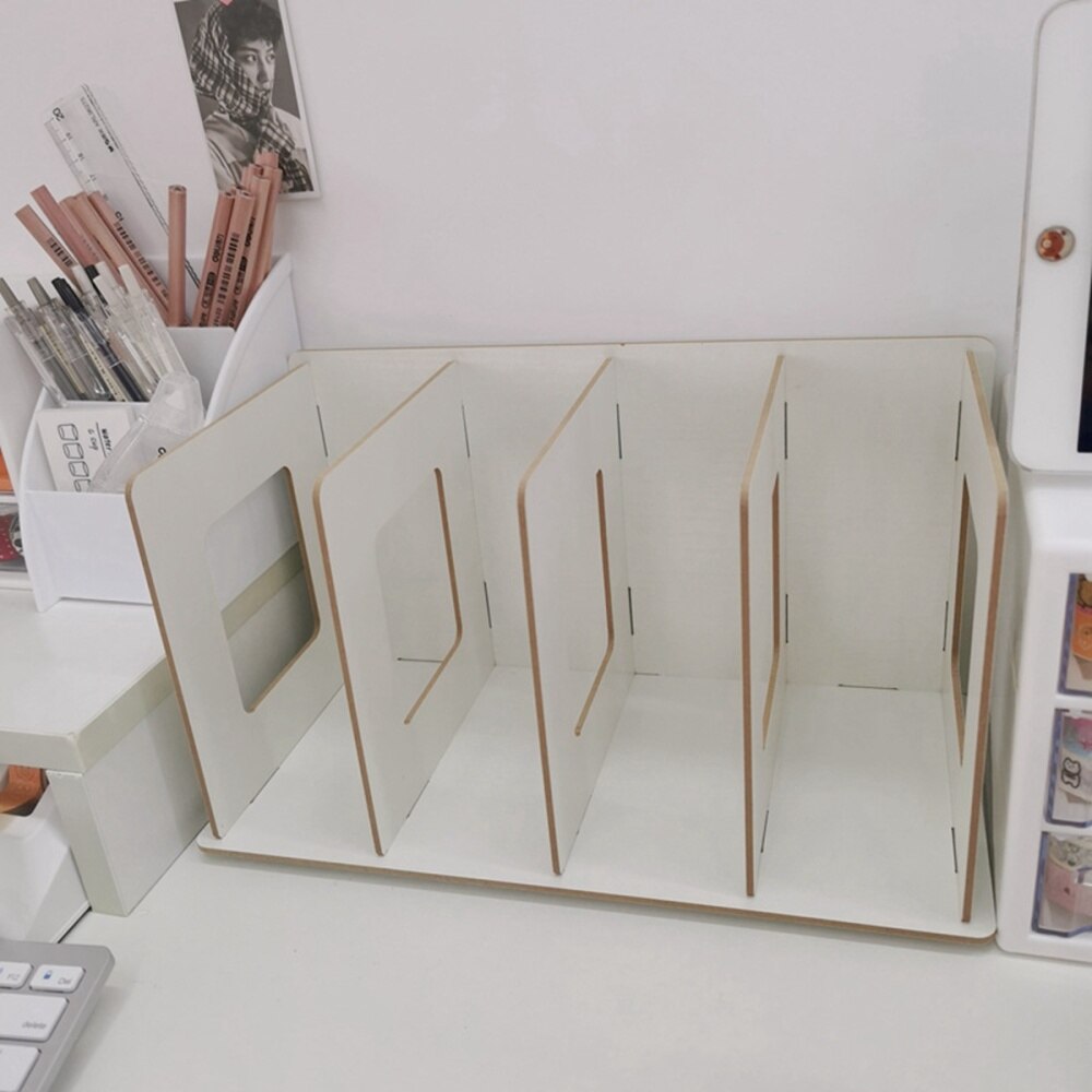 DIY Wooden Bookends Nonskid Heavy Duty Book Ends Supports Home Storage Rack for Books DVDs Magazines (Black)