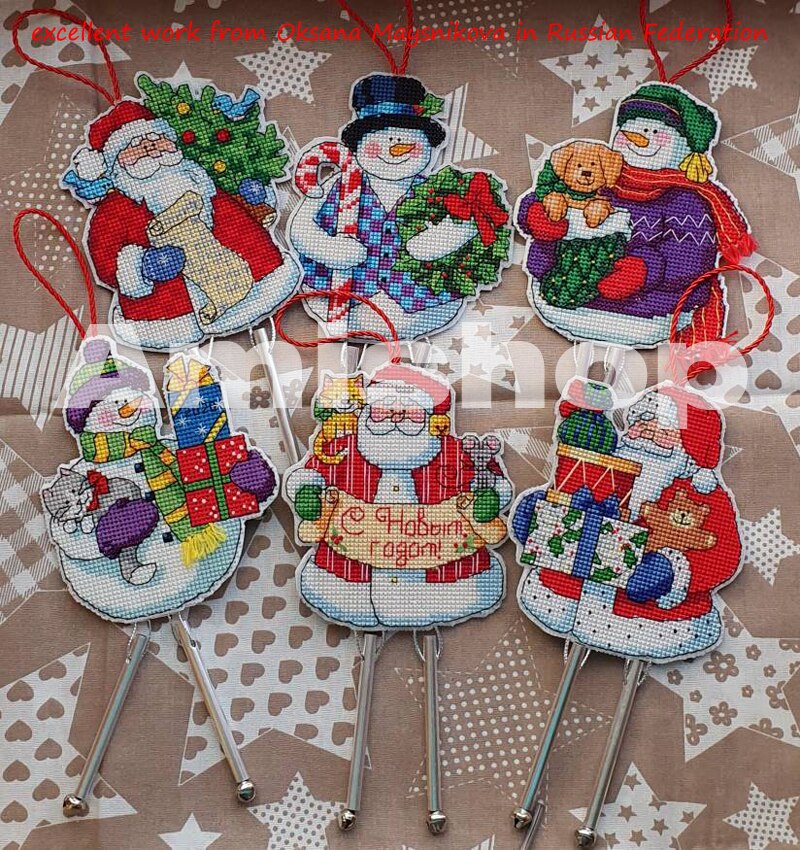 Kit de punto de cruz contado colección de oro, Feliz Navidad, Papá Noel, gato y ratón, felicitación, campanilla de viento, adorno DIM 8767