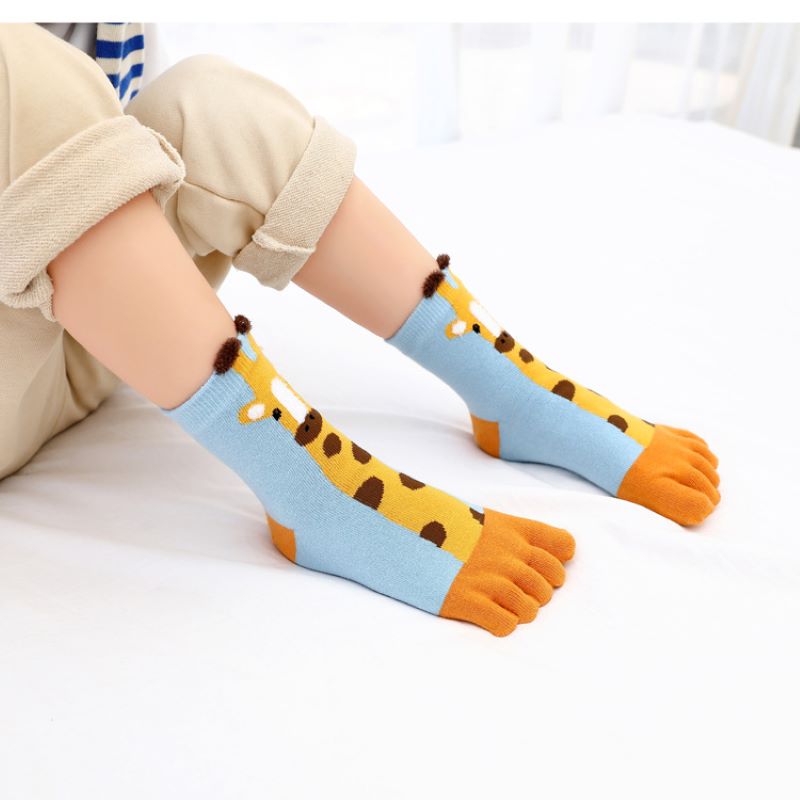 Children Kids Girls Toe Socks Cute Cartoon Cotton Baby Girl Socks Boy Toddler Spring Five Finger Socks 3-10Y