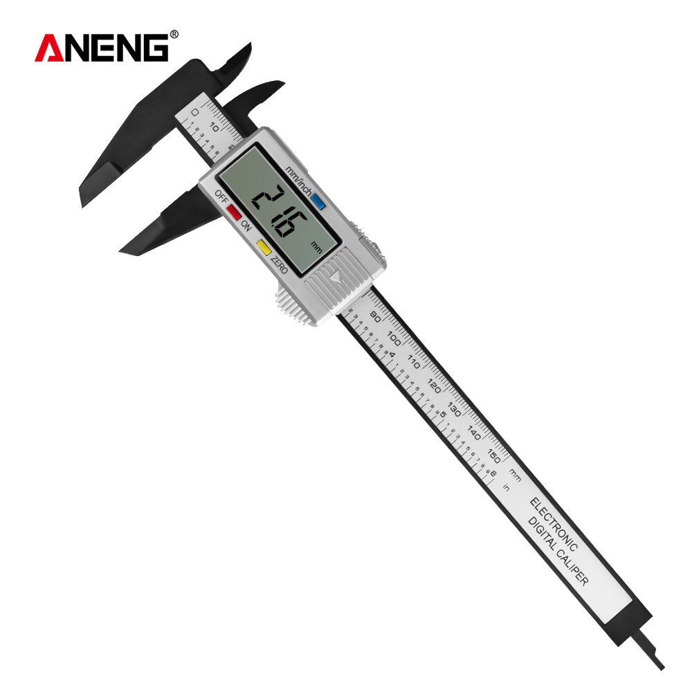 ANENG 150mm calibre micrometro Digital Vernier calibre micrometro Paquimetro calibrador Digital medición mini calibradores escala herramienta de medición calibrador pie de rey acero inoxidable medicion: Plata