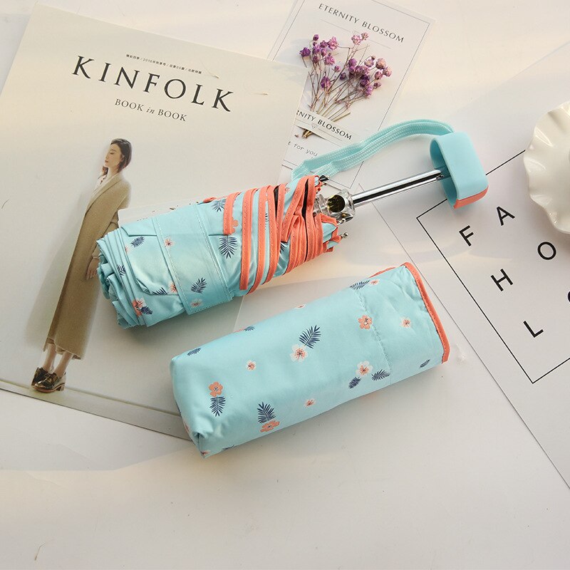 Kocotree Parapluie vrouwen Regen Vrouwen en Mannen Paraplu Mini Zakken Paraplu Kleine Opvouwbare kid paraplu mannen zon regenkleding Parasol: cyan