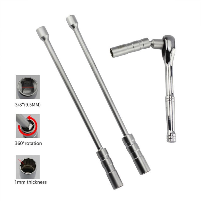 Swivel Magnetic Thin Wall Long Spark Plug Socket Universal Joint Extension Flexible Socket Wrench Removal Tool 14/16mm
