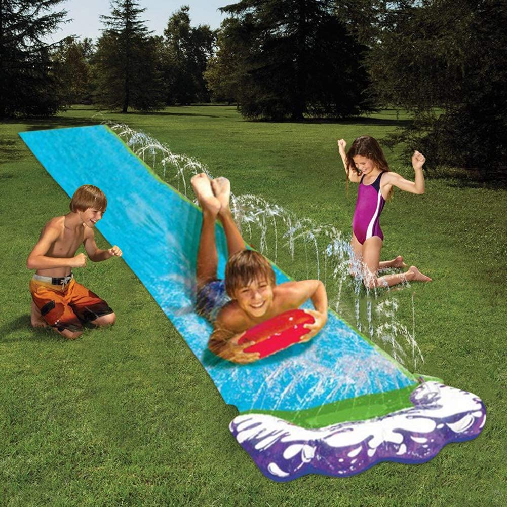 Giant Surf Water Slide 4.8m Fun Lawn Water Slides Pools for Kids Summer PVC Games Center Backyard Outdoor Children Adult Toys