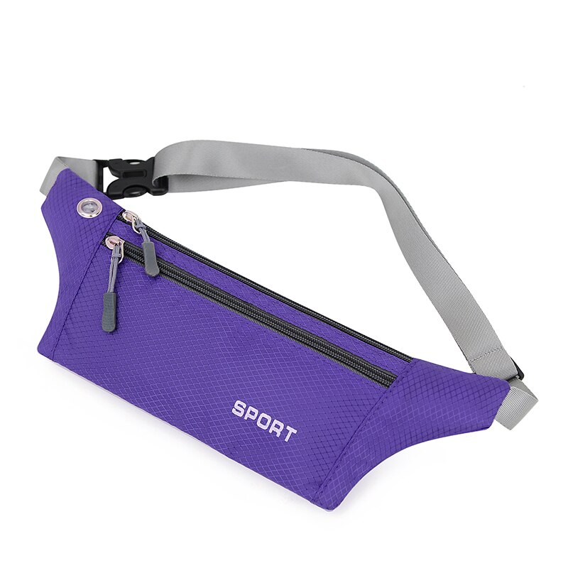 Fanny Pack Female For iPhone 12 Sports Phone Waterproof Chest Handbag Unisex Waist Bag Waist Packs Belly Belt Bags Purse: Purple