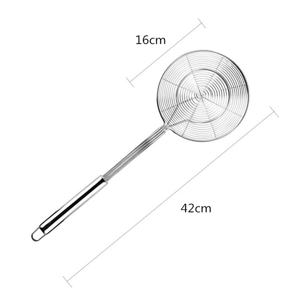 Skimmer Solid Spider Strainer Ladle Stainless Steel Kitchen Utensil Tool French Fries Fish Frying Utensil: 16cm	