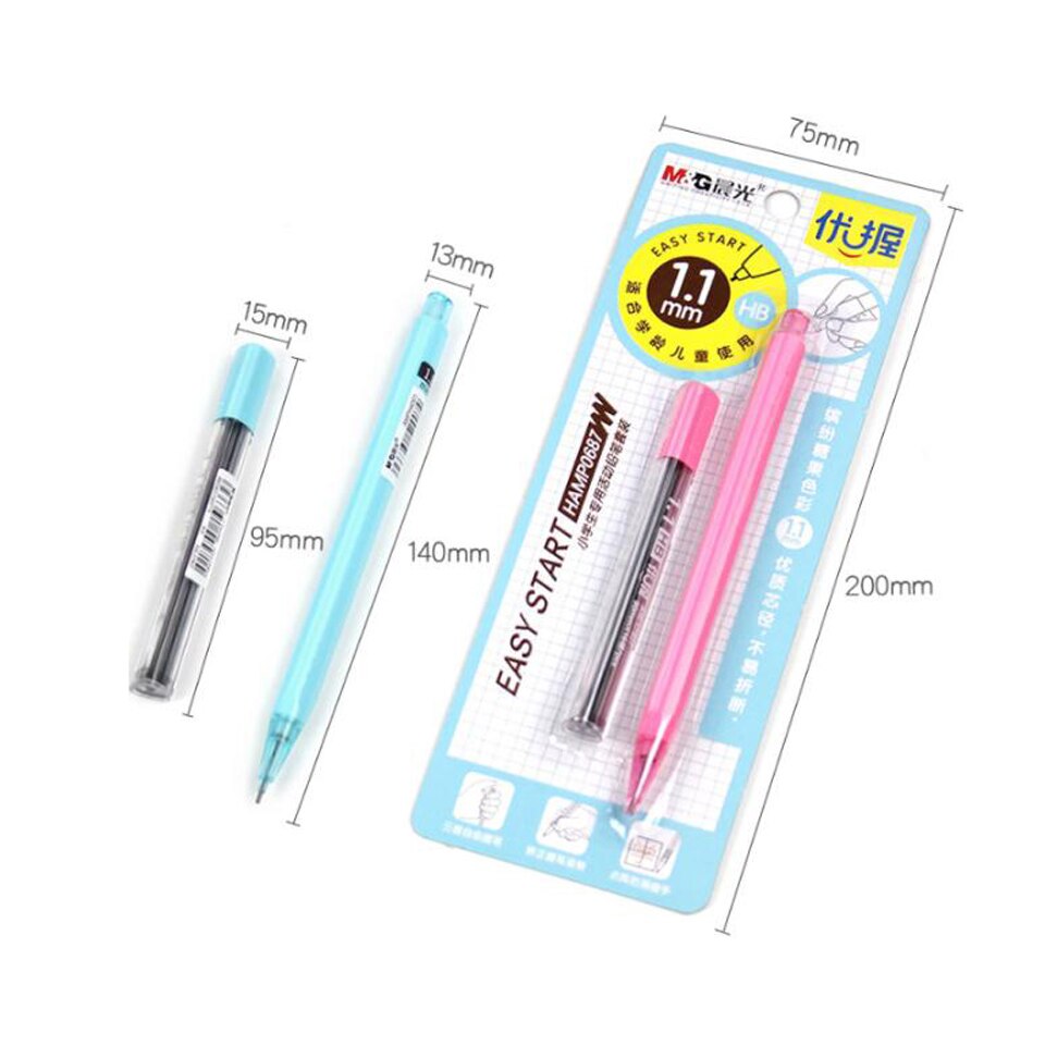 3 kpl kawaii mekaaninen lyijykynä 0.9mm/1.1mm helppokäyttöinen söpö automaattinen kynä oikea kynäote lapsille kirjoittaville koulutarvikkeille