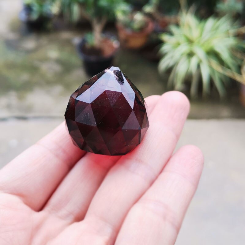 Lámpara colgante de prisma con bola facetada de cristal de colores de 10 uds, lámpara atrapasol para decoración del hogar o boda, pisapapeles de cristal: middle purple