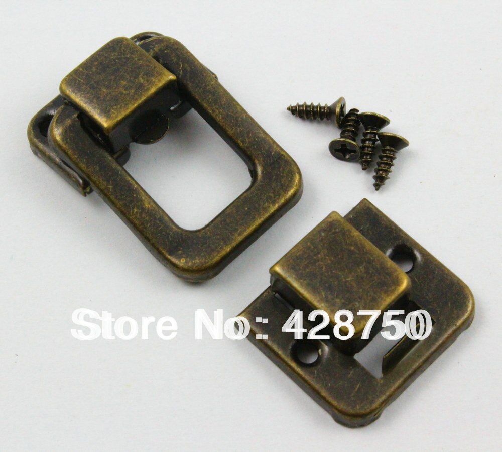 Antique Brass Jewelry Box Hasp Latch Lock 25x38mm with Screws