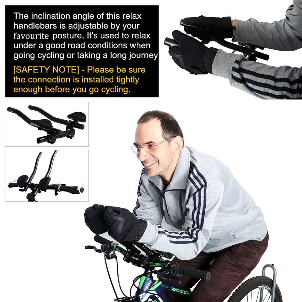 Bicycle Rest TT Handlebar Clip on Aero Bars Handlebar Extension Triathlon Aerobars Tri Bars MTB Road Bike Cycling Rest Handlebar