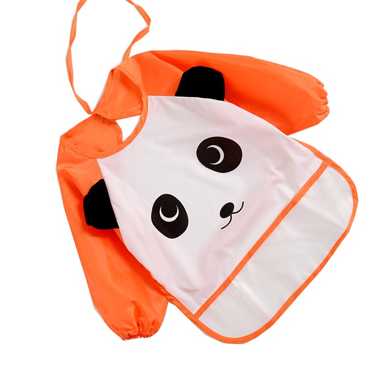 Babadores do bebê do tigre dos desenhos animados à prova dwaterproof água com a luva longa que alimenta o avental plástico do bebê do babador para as crianças comem a placa de peito