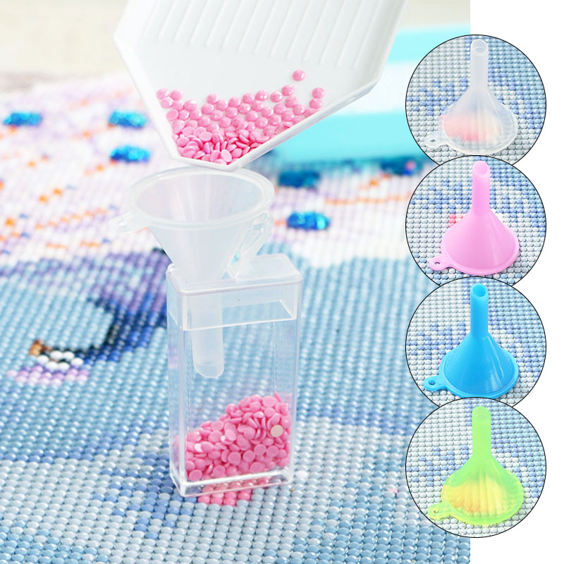Diamond Painted Inverted Drill Funnel DIY Plastic Funnel Diamond Painting Tool Pink Funnel Sub-drilling Funnel Simplicity Tool