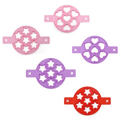 1Pcs Silicone Non Stick Fantastic Egg Pancake Maker Ring Kitchen Baking Omelet Moulds Flip cooker Egg Ring Mold: 5PCS