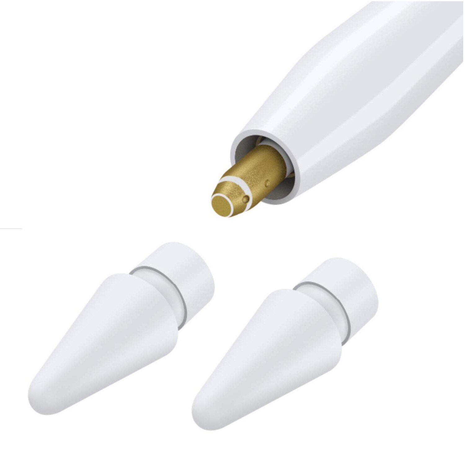 Stylus Pencil Tips Replacement Compatible For Apple Pencil 1st 2nd Generation For Apple Pencil Tip Nib Spare Replace: 2 pcs Tips