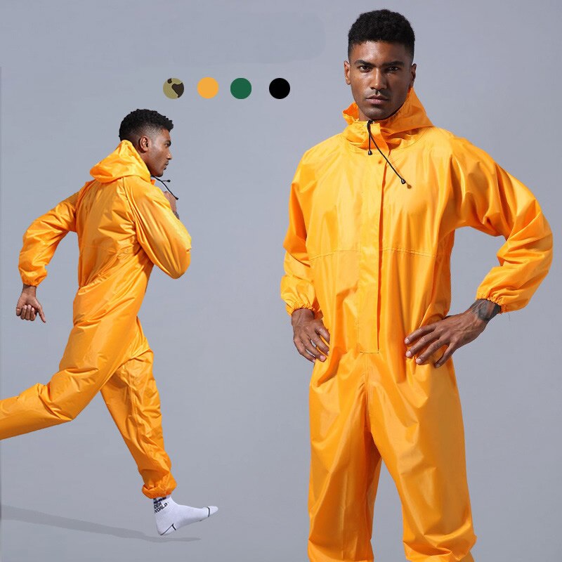 Waterdichte Overall Hoed Olie Slijtvaste Werk Veiligheid Kleding Regenjas Voor Sparying Schilderen Fabriek Kleren Totale Pak