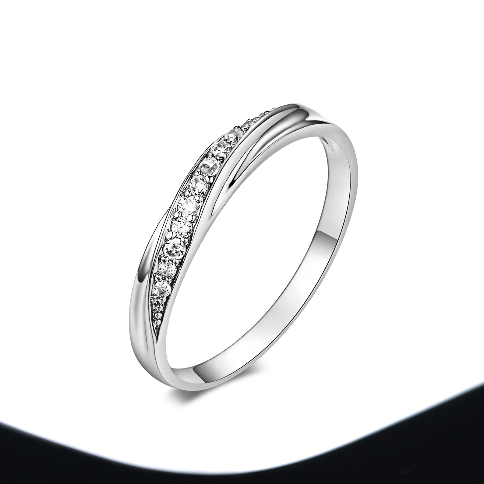 Dubbele Fair Unieke Zirconia Bruiloft/Engagement Ringen Voor Vrouwen Wit/Rose Goud Kleur Vrouwen Ring Klassieke sieraden DFR314
