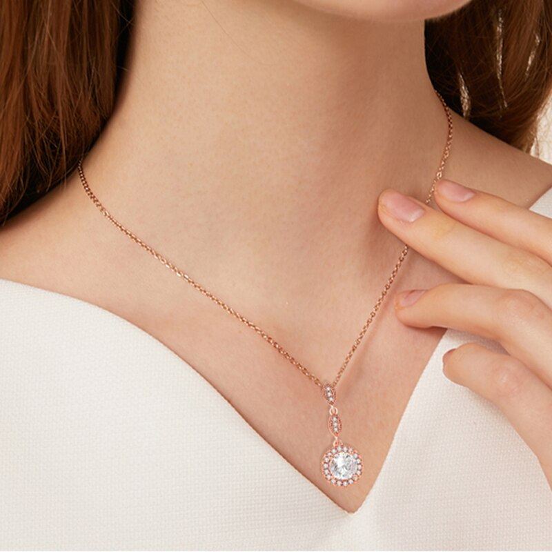 Zhouyang Top ZYN428 Cz Rose Gold Kleur Hanger Sieraden Gemaakt Met Oostenrijk Crystal Elements