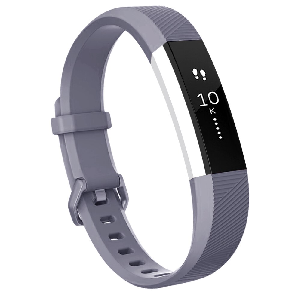 Correa ajustable de silicona suave de para Fitbit Alta HR, pulsera deportiva, Fibit Alta HR: Gray / Size L