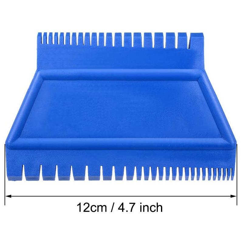 Wood Grain Tool 4.7 Inch Ladder Rubber Graining Pattern Scraper Tool for Wall Painting Decoration DIY MS15 Blue