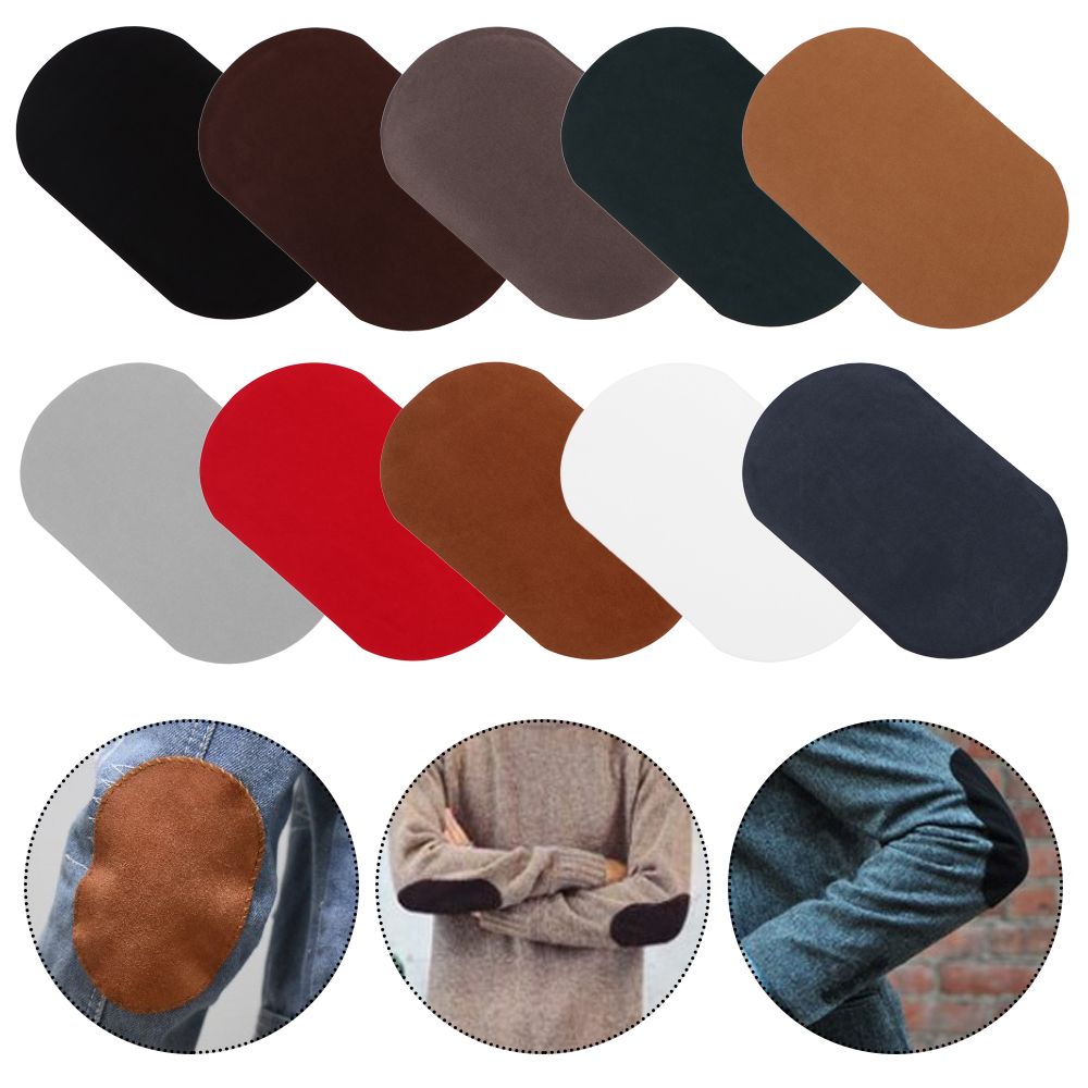 2Pcs Imitation Buckskin Stickers Clothes Patches Elbow Iron on Patch Leather Pants Knee Appliques Clothes Sewing Tools